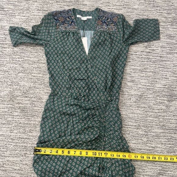 NWT Veronica Beard Mariposa Midi Dress Patterned Sea Glass Green Multi Size 0 - Picture 12 of 16